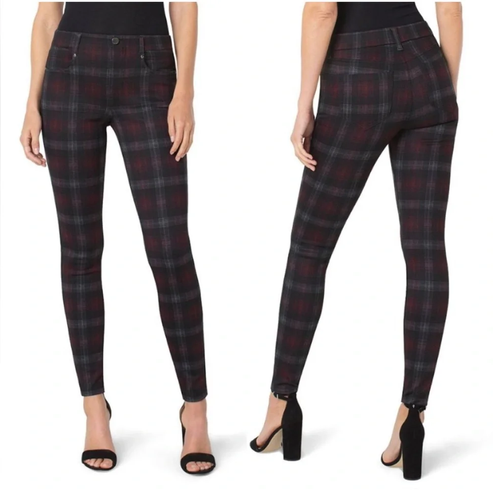 Liverpool Maroon & Blue/Black Plaid Preppy Flattering size 14